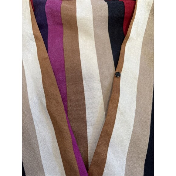 Vince Camuto Striped Blouse XS Corporatecore Classic *Missing Modesty Button - Picture 3 of 6